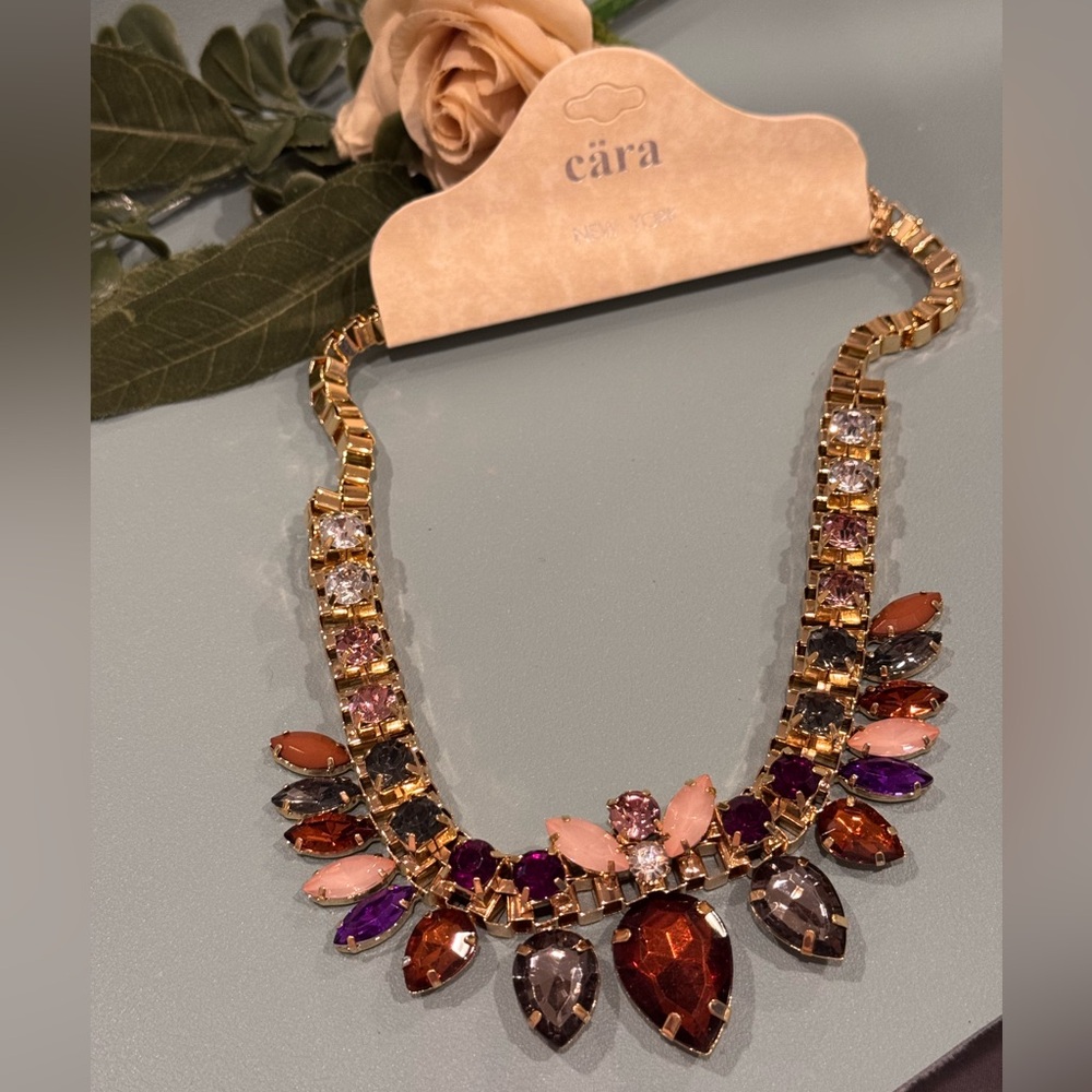Cara New York Gold and Multicolor Statement Necklace 19-21.5 inch
